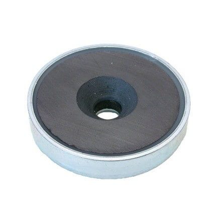 Pot magnet â ferrite â bore / countersunk