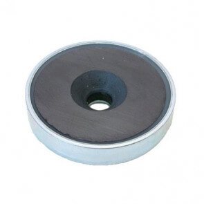 Pot magnet â ferrite â bore / countersunk