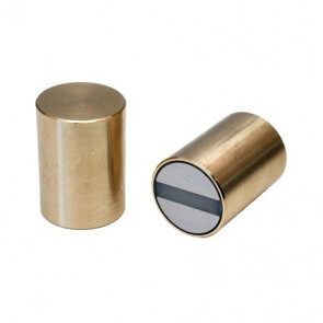 SmCo stangmagnet i helstÃ¸bt messingkappe